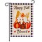 G128 Garden Flag Happy Fall Blessed Two Gnomes Sitting on Pumpkins 12"x18" Blockout Fabric